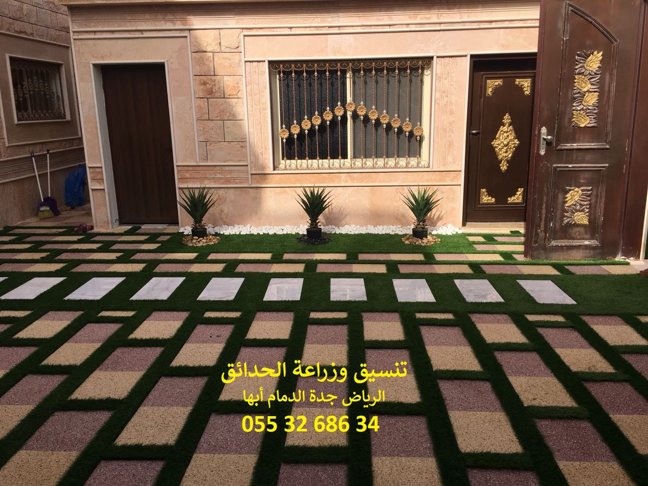 تنسيق حدائق عشب صناعي عشب جداري 0553268634