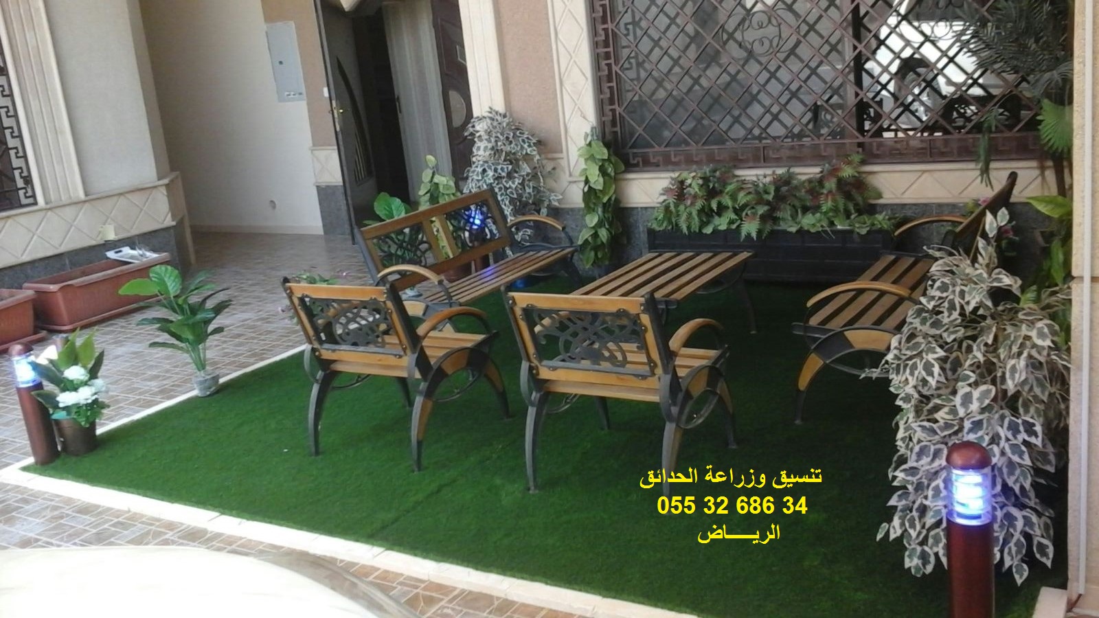 تنسيق حدائق عشب صناعي عشب جداري 0553268634