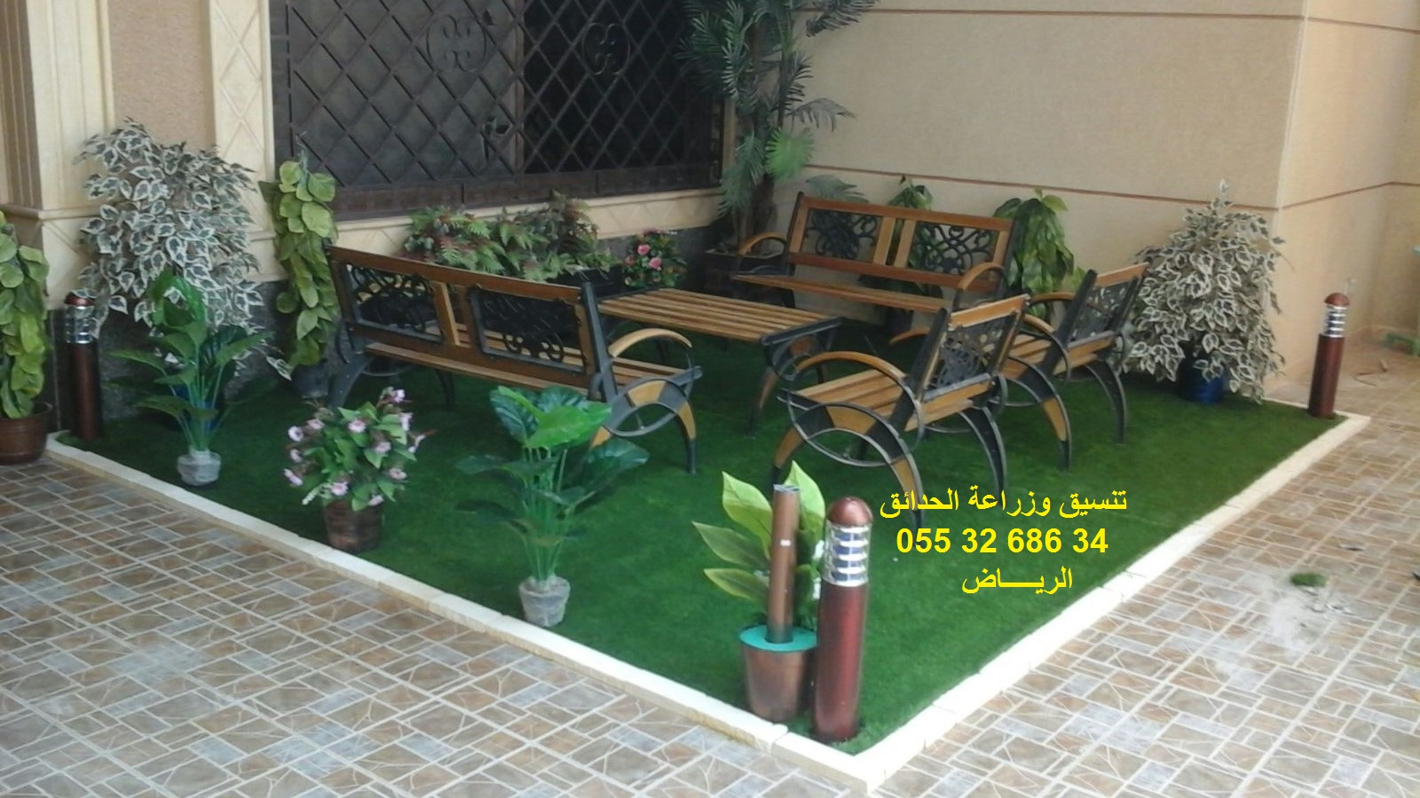 تنسيق حدائق عشب صناعي عشب جداري 0553268634