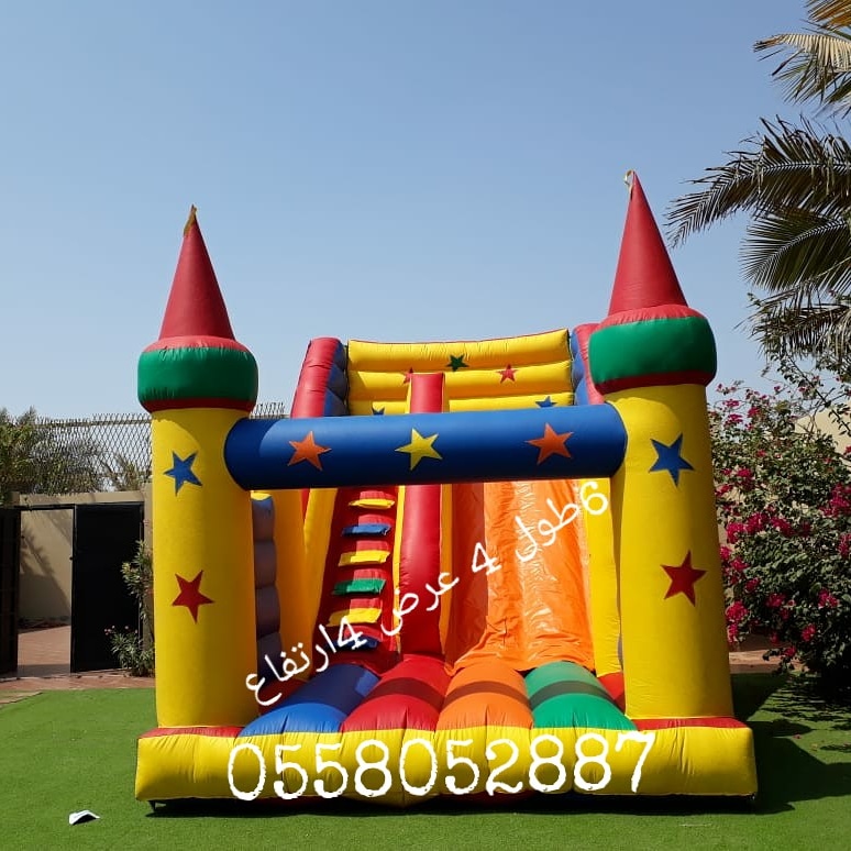 تاجير نطيطات زحاليق مائيه وجافه ملعب صابوني متاهات السويدي